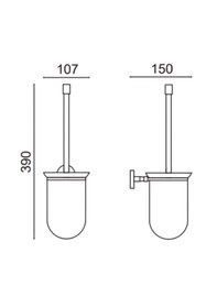 Resim Çelik Banyo Paslanmaz Pirinç Dilek Montajlı Klozet Fırçası 