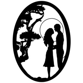 Resim Romantik Sevgililer Dekoratif Ahşap Tablo 