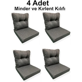 Resim 4 Adet Bahçe Balkon Mobilyası Minderi Kılıfı 4 Adet Minder, 4 Adet Kırlent Yanlızca Kılıf Gönderile Çok Renkli 