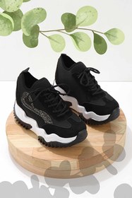 Resim Bambi Siyah Streç Kadın Sneaker K01970010517 