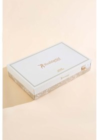 Resim Rivaistanbul Brianna Haki Çift Kişilik %100 Pamuklu Nevresimli Yatak Örtüsü - 7 Parça Çeyiz Seti 