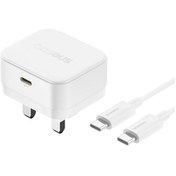 Resim Baseus Palm Hızlı Şarj Cihazı 20w Hızlı Şarj C Tipi Adaptör İngiltere Fişi Ve C Tipi Kablo Beyaz 