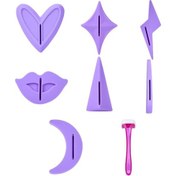 Resim 7 Parça Bikini Özel Traş Stencil Seti Kadın Genital Tüy Tıraş Mak 