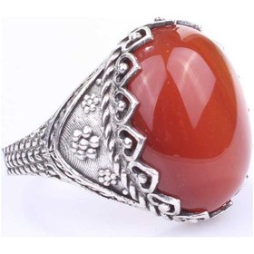 Resim 925 Ayar Gümüş Akik Taşlı Erkek Yüzüğü 