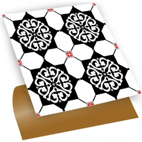 Resim Tink Kendinden Yapışkanlı Fayans Kaplama Şam Desenli Pvc Karo 30X30 cm (4 Adet) 0,36M² 