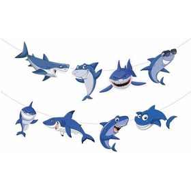 Resim Köpek Balığı Temalı Özel Kesim Dekoratif Banner 165 Cm Tüm Yaşlar 
