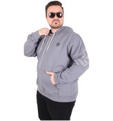 Resim Starbattal Büyük Beden Kapüşonlu Fermuarlı Sweat Double Face Ossi 25705 Fume Fume 