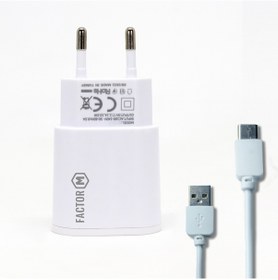 Resim Factor M FM101T Çift Çıkışlı 2.1A Type-C Şarj Cihazı 
