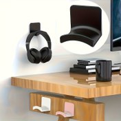 Resim 1 adet Modern Stil Duvara Monte Askı, Plastik Kulaklık ve Şapka Askısı, Kolay Kurulum, Matkap Gerektirmez, Oyun Kulaklıkları İçin Masa Altı Ekranı, Çağdaş Ev ve Mutfak Saklama Aksesuarı 