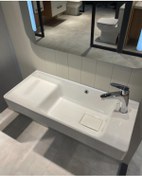 Resim TURKUAZ Cerastyle Sharp Etajer Uyumlu Lavabo Damlalıklı 80*35 Cm 