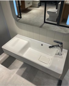 Resim TURKUAZ Cerastyle Sharp Etajer Uyumlu Lavabo Damlalıklı 80*35 Cm 