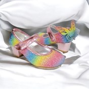 Resim PATİK BEBE Gökkuşağı Renkli Kız Çocuk Topuklu Ayakkabı 