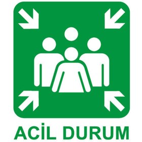 Resim İzmir Fırça 25,5x36 cm Metal Acil Durum Toplanma Bölgesi Uyarı Tabelası (İZ-551992) 
