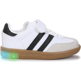 Resim Kiko Kids Renis Günlük Cırtlı Işıklı Erkek Çocuk Spor Ayakkabı Beyaz - Siyah Beyaz - Siyah 