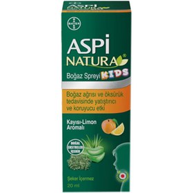 Resim Aspi Natura Kids Boğaz Spreyi Kayısı Limon Aromalı 20 ml 