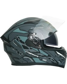 Resim Gp Kompozit Gp Nero MKS003-MBB1G Güneş Vizörlü Şeffaf Full Face Motosiklet Kaskı 