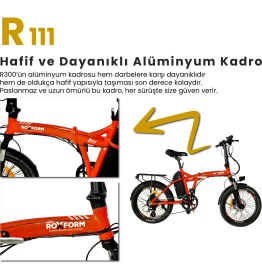 Resim Roxform R-111 Elektrikli Katlanabilir Bisiklet 15ah Shimano Altus Hidrolik Fren Alüminyum Kadro 