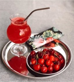 Resim Toptanfoni Çelik Servis Sunum Tepsisi Kahve Tepsisi 2 Adet Metal 