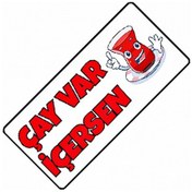 Resim Çay Var İçersen Yazılı Sök-tak-pratik Vantuzlu Yeni Nesil Dekor 