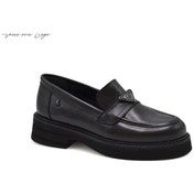 Resim Venüs 2451350k Düz Topuk Hafif Deri Loafer Kadın Ayakkabı Siyah 