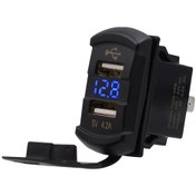Resim Se Motosiklet Cep Telefonu Şarj Cihazı Voltmetre Araba 5v 4.2a Şarj Cihazı İle Çift Usb -siyah 