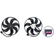 Resim Volkswagen Golf 4 Bora A3 1.6 AKL 1998 Sonrası Fan Motoru Davlumbazsız 345 Mm 3 Fiş 7 Kanat 