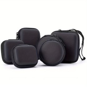 Resim Çok Boyutlu Sert Kabuk Elektronik Depolama Kutusu: Kulaklıklar/ USB Sürücüler/ SD Kartlar/ Çok Fonksiyonlu Bölümler İçin Taşınabilir Şok Geçirmez Koruyucu Kılıf Küçük Eşyalar İçin Gereklidir Dijital Aksesuarlar Düzenleyici Dayanıklı ve Taşınması Kolay Verimli Depolama 