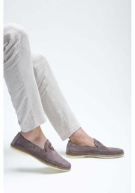 Resim Giampiero Nicola Erkek Hakiki Deri Metalik Loafer Ayakkabı 664 L40269a Erk Ayk Y23 Stone Taş 