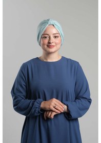 Resim Hürrem Bone Bebe Mavisi Pratik Hazır Geçmeli Tesettür Bone Sandy Pileli Salaş 2121 11 Bebe Mavisi 
