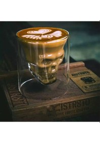 Resim Kuru Kafa Çift Cidarli Şeffaf Cam Bardak 150 Ml - 2 Li Kurukafa C 