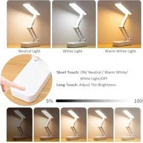 Resim Güneş Enerjili Solar Masa Lambası, 3 Modlu, Işık Gücünü Kısabilme ve Açabilme USB Şarj Edilebilir Taşınabilir Esnek Kaz Boynu 8led Kitap Okuma Aydınlatması, Yatak Başı Okuma Lambaları 