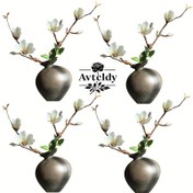 Resim Avtcldy 2 adet Yapay Magnolia Dalı - Gerçekçi Beyaz ve Pembe Çiçekler, Yeşil Yapraklar, Ev Dekoru, Düğünler, Ofis, Kafe ve Açık Hava Kutlamaları için Mükemmel | Babalar Günü, Hemşireler Günü, Öğretmen Teşekkür Günü, Şükran Günü için İdeal | Vazolar Dahil, Güce Gerek Yok, Magnolia Ev Dekoru 