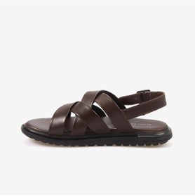 Resim Kemal Tanca Erkek Kauçuk Tabanlı Deri Comfort Günlük Çapraz Bantlı Sandalet 555 Kahverengi 