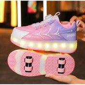 Resim 3b kids pembe paten ışıklı ayakkabı spor ayakkabı paten çocuk 