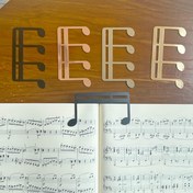 Resim Metalden Müzik Notları Kitap Ayracı ve Klipsler, Piyano, Keman, Gitar Notaları için Paslanmaz Çelikten Yapılmış, Siyah, Gümüş, Altın, Gül Altını Renklerde Mevcut 