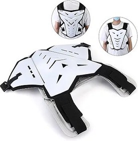 Resim Generic Şok Emici Köpüklü Premium Motosiklet Yeleği, Ayarlanabilir Elastik Askı - Darbeye Dayanıklı, Beyaz/Siyah 