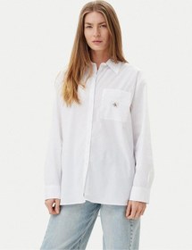 Resim Kadın Rahat Kalıp Cep Detaylı Pamuklu Uzun Kollu Beyaz Gömlek Lv047c143g-yaa-8524 Beyaz 