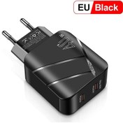 Resim Toplam 40w Usb C Şarj Cihazı Hızlı Şarj Çift Pd Şarj Cihazı Tip C İphone Uyumlu Eu Plug Black 1 Adet 