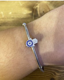 Resim Kadın Fatma Ana Elinde Nazar Boncuğu Detay Gümüş Charm Gümüş 