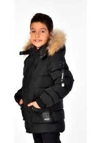 Resim Benitto Kids Benittokids Erkek Çocuk Natürel Kürklü Mont 51254 