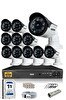 Resim IDS Cepten İzle 11 Kameralı Gece Görüşlü 5 MP Sony Lensli FHD Güvenlik Kamerası Sistemi DS-2015HD-SET11-ARRAY 