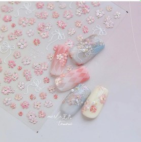 Resim Flybuy Kiraz Çiçeği Sakura Şeftali Dalı Bahar Petal 5d Nail Art Ms726 