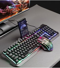 Resim Else Rgb Aydınlatmalı Gaming Klavye Ve Mouse Seti - Oyuncu Klavyesi Seti Gökkuşağı Aydınlatmalı Limeit21 