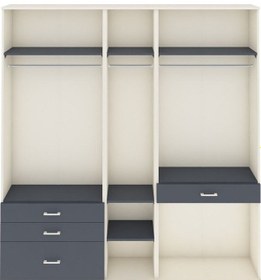 Resim Arges Dolap 7 Raflı 4 Çekmeceli 3 Askılı 220x30x243 Aytaşı-antrasit/antrasit Antrasıt/antrasıt 