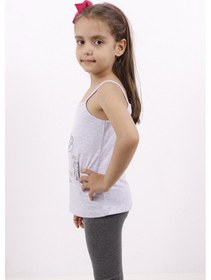 Resim Toontoy Kids Toontoy Kız Çocuk Kedi Baskılı Atlet Gri Melanj 