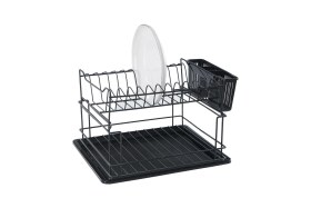 Resim Feyza Design Iki Katlı Siyah Tabaklık Bulaşıklık, Şık ve Fonksiyonel Tasarım 