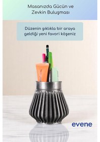 Resim Kalemlik Masa Kalemliği Organizer Kalemlik Gümüş Eskitme Renk Model 83 Çok Renkli 