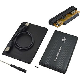 Resim aogo USB 2.0 ide 2.5 Harddisk Kutusu + Kılıf Metal Harici Disk Kutusu İde Pata External Box 