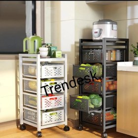 Resim Trendesk 4 Katlı Metal Beyaz Patates Soğan Sebze Meyve Sepeti Sebzelik 