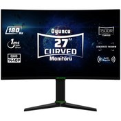Resim Monster Aryond A27 V2 27" 1 MS 180 HZ QHD HDR10 300 Nit G-Sync FreeSync Curved Pivot VA Oyuncu Monitörü 